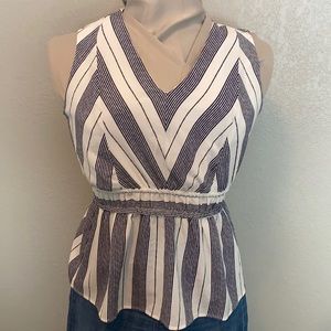 Monteau Navy and White Chevron Top size XL